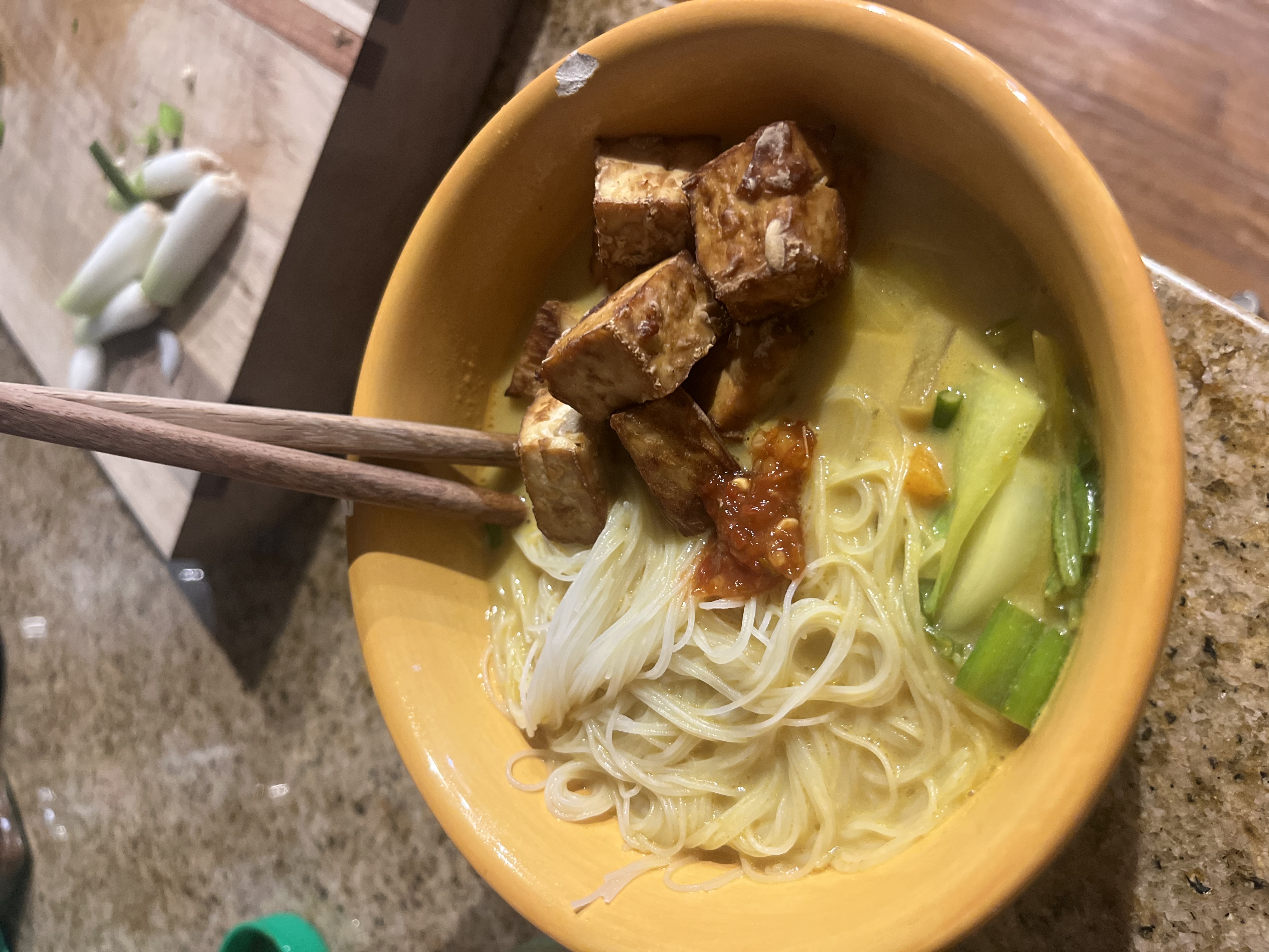 Golden Coconut Noodle Soup
